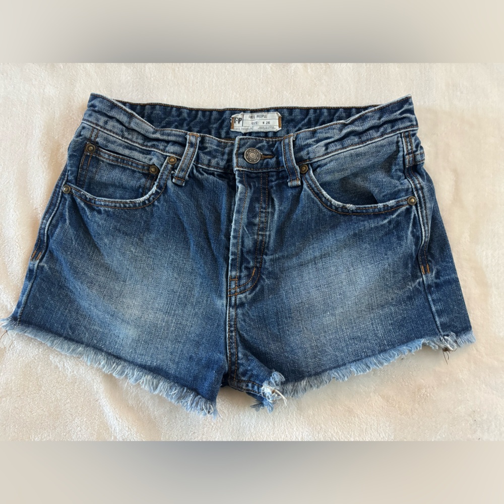 Free People frayed Denim shorts